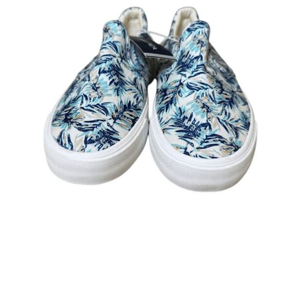 NWT Nautica Candler Canvas Slip On Shoes in Navy Palm Print Men's Size 9 - Picture 3 of 10